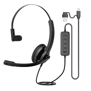 Wired Headset with Mic for Work,ENC Noise Cancelling Headset with Microphone for PC, USB-A/USB-C Call Center Headset with Inline Controls, 102g Lightweight Headphones with Mic for Teams/Zoom Wired Headset with Mic for Work,ENC Noise Cancelling Headset with Microphone for PC, USB-A/USB-C Call Center Headset with Inline Controls, 102g Lightweight Headphones with Mic for Teams/Zoom