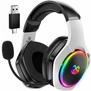 Wireless Gaming Headset for PS5, Dual Mode, Low Latency, Black White | 7.1 Surround Sound, Bluetooth+2.4GHz Dual Mode, Noise-Canceling Mic for FPS Battle Royale, 40Hrs for Switch, Mobile, Laptop Wireless Gaming Headset for PS5, Dual Mode, Low Latency, Black White | 7.1 Surround Sound, Bluetooth+2.4GHz Dual Mode, Noise-Canceling Mic for FPS Battle Royale, 40Hrs for Switch, Mobile, Laptop