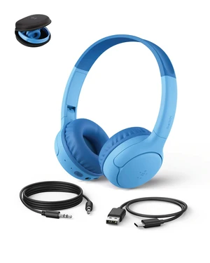 SoundForm Mini 2 Kids Headphones, Wireless & Wired, 55H Playtime | Headphones for Kids with Case, Built-in Microphone, Audio Sharing, 85dB Limit, for School, Classroom, Travel, iPad, Tablet