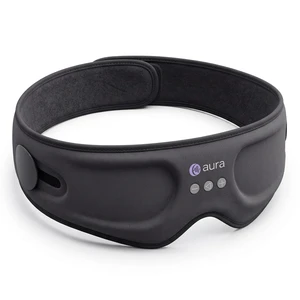 Aura Sleep Mask with Bluetooth Headphones for Side Sleepers, Gray | 3D contoured eye cups, 100% blackout, flat speakers over each ear, removable module, washable, 60/120-min timer, USB-C Aura Sleep Mask with Bluetooth Headphones for Side Sleepers, Gray | 3D contoured eye cups, 100% blackout, flat speakers over each ear, removable module, washable, 60/120-min timer, USB-C