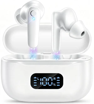 Wireless Earbuds,Bluetooth 5.4 Headphones HiFi Bass Stereo Ear Buds | 12 mm diameter,LDAC Adaptive with 48H Playtime,LED Digital Display Charging Case,Waterproof Earphones for Sport/Work(White) Wireless Earbuds,Bluetooth 5.4 Headphones HiFi Bass Stereo Ear Buds | 12 mm diameter,LDAC Adaptive with 48H Playtime,LED Digital Display Charging Case,Waterproof Earphones for Sport/Work(White)