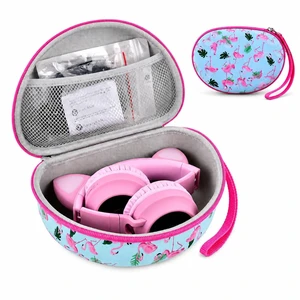 Kids Headphone Case for Riwbox CT-7S/CT-7, for iClever IC-HS01 | Hard EVA case sized for cat-ear over-ear headphones, with mesh cable pocket and carry strap for school or travel; case only Kids Headphone Case for Riwbox CT-7S/CT-7, for iClever IC-HS01 | Hard EVA case sized for cat-ear over-ear headphones, with mesh cable pocket and carry strap for school or travel; case only