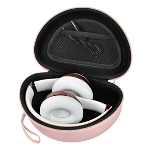 Hard Travel Headphone Case for Beats Solo 4, Solo 3, Studio Pro | Mesh Pocket, Detachable Wrist Strap, Fits Folded Headphones up to 6.8 x 4.3 x 2.75 In, Rose Gold, Bag Only Hard Travel Headphone Case for Beats Solo 4, Solo 3, Studio Pro | Mesh Pocket, Detachable Wrist Strap, Fits Folded Headphones up to 6.8 x 4.3 x 2.75 In, Rose Gold, Bag Only