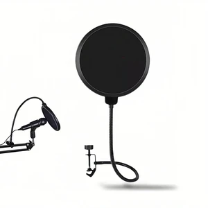 Professional Microphone Pop Filter, Double-Layer Wind Screen with 360° Flexible Metal Arm and Clamp, 5.91 Inch, for Recording Studio, Broadcasting, and Singing Eliminate Plosives & Hiss Professional Microphone Pop Filter, Double-Layer Wind Screen with 360° Flexible Metal Arm and Clamp, 5.91 Inch, for Recording Studio, Broadcasting, and Singing Eliminate Plosives & Hiss