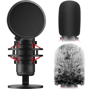 Pop Filter for Hyperx Quadcast,3 in 1 Quadcast S Mic Pop Filter + Furry Windscreen+ Foam Mic Cover for Hyperx Microphone,Professional Noise Reduction QuadCast Pop Filter Set Combo 3Pack Pop Filter for Hyperx Quadcast,3 in 1 Quadcast S Mic Pop Filter + Furry Windscreen+ Foam Mic Cover for Hyperx Microphone,Professional Noise Reduction QuadCast Pop Filter Set Combo 3Pack