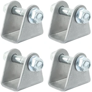 Universal Shock Mount Kit, Silver Steel, 4 Pack | ATV Dirt Bike Compatible, U Shape Suspension Bracket, Includes Hardware, For Go-Karts Motorcycles