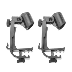 Adjustable Drum Rim Mic Clips, Microphone Mount Clamp (Pack of 2) | Rim-Mount Mic Clips Position Microphones Without a Floor Stand, Check Drum Rim and Microphone Fit Before Purchase Adjustable Drum Rim Mic Clips, Microphone Mount Clamp (Pack of 2) | Rim-Mount Mic Clips Position Microphones Without a Floor Stand, Check Drum Rim and Microphone Fit Before Purchase