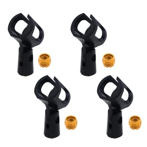 4-Pack Adjustable Rubber Microphone Holder Clips 29-32mm Black | shockproof rubber build, flexible clamp mount, handheld mic stand fit, adjustable inner diameter, stage studio 4-Pack Adjustable Rubber Microphone Holder Clips 29-32mm Black | shockproof rubber build, flexible clamp mount, handheld mic stand fit, adjustable inner diameter, stage studio