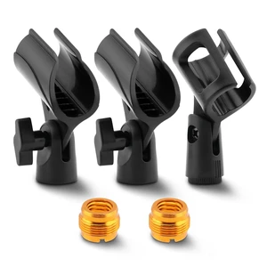 3 pcs Universal Microphone Clip Holder, Adjustable Mic Holder for Stand with 2 pcs 5/8" Male to 3/8" Female Screw Adapter for Wired Wireless Microphone Stand(black) 3 pcs Universal Microphone Clip Holder, Adjustable Mic Holder for Stand with 2 pcs 5/8" Male to 3/8" Female Screw Adapter for Wired Wireless Microphone Stand(black)