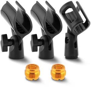 3 pcs Universal Microphone Clip, Adjustable Mic Clip Holder for Mic Stand with 5/8 in Male to 3/8 in Female Screw Adapter fits Wired or Wireless Handheld Microphones(COLOR:Black) 3 pcs Universal Microphone Clip, Adjustable Mic Clip Holder for Mic Stand with 5/8 in Male to 3/8 in Female Screw Adapter fits Wired or Wireless Handheld Microphones(COLOR:Black)