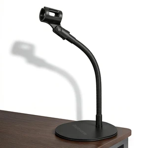 13-Inch Desktop Gooseneck Microphone Stand, Weighted Metal Base | flexible goose neck arm with a 1.32 lb base for desks, podiums, lecterns, counters, classrooms, churches, and studios 13-Inch Desktop Gooseneck Microphone Stand, Weighted Metal Base | flexible goose neck arm with a 1.32 lb base for desks, podiums, lecterns, counters, classrooms, churches, and studios
