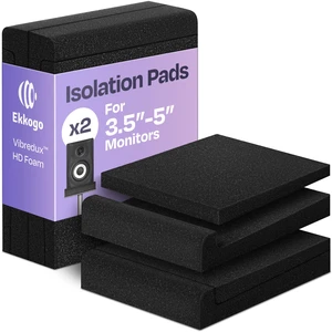 Studio Monitor Isolation Pads Premium Acoustic Foam for 3-4.5 Inch Speakers with Vibredux HD Foam for Superior Isolation, Black Studio Monitor Isolation Pads Premium Acoustic Foam for 3-4.5 Inch Speakers with Vibredux HD Foam for Superior Isolation, Black