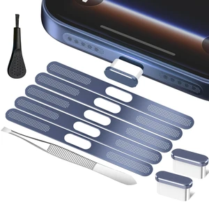 Speaker Protector Compatible with iPhone 17 Pro Max USB C Dust Plug(Blue) | Metal Mesh Dust Cover, Cleaning Tools, Deep Blue Speaker Protector Compatible with iPhone 17 Pro Max USB C Dust Plug(Blue) | Metal Mesh Dust Cover, Cleaning Tools, Deep Blue
