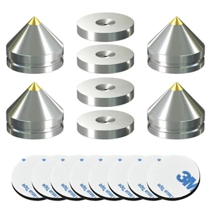 4Sets HiFi Speaker Spikes, Speaker Stand Feet Pads, 0.9x0.86in, Hi-end Speaker Isolators Shock Absorber with Non-Slip Rubber Pads for Audio DAC Speaker Subwoofer Amplifier Turntables 4Sets HiFi Speaker Spikes, Speaker Stand Feet Pads, 0.9x0.86in, Hi-end Speaker Isolators Shock Absorber with Non-Slip Rubber Pads for Audio DAC Speaker Subwoofer Amplifier Turntables