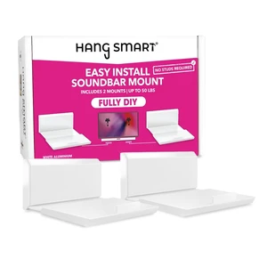 Soundbar Mount NO Stud & NO Drill Easy Install, DIY Universal Sound Bar Wall Mount Bracket, Holds up to 50LBS, Adjustable fits Most Soundbars. (White) Soundbar Mount NO Stud & NO Drill Easy Install, DIY Universal Sound Bar Wall Mount Bracket, Holds up to 50LBS, Adjustable fits Most Soundbars. (White)
