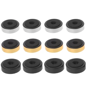 12 Pack Speaker Isolation Feet Amplifier 48mm Plastic Shock Absorption Base Pads SoundBox Peg Stand Foot Mat Shock Absorber For Audio CD AMP HiFi Subwoofer Repair Gold,Sliver,Black