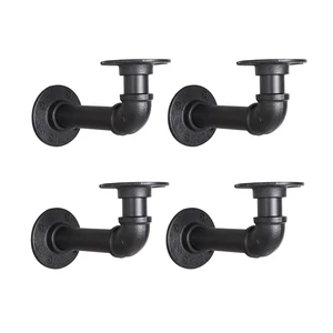 Industrial L Pipe Shelf Brackets for 7-14 in Depth Wood,6.7In 4 Pack | Heavy-Duty 3/4" Iron,Wall Mount Floating Shelf Bracket L Metal Pipe Shelving Brackets for Wood-Black DIY Pipe Shelves Industrial L Pipe Shelf Brackets for 7-14 in Depth Wood,6.7In 4 Pack | Heavy-Duty 3/4" Iron,Wall Mount Floating Shelf Bracket L Metal Pipe Shelving Brackets for Wood-Black DIY Pipe Shelves