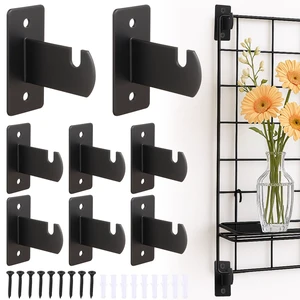 8 Pcs Gridwall Mount Brackets, Metal Grid Wall Panel Display Hooks | Space Saving Grid Hangers for Shop Home Garages Office Organization. Screws, Black 8 Pcs Gridwall Mount Brackets, Metal Grid Wall Panel Display Hooks | Space Saving Grid Hangers for Shop Home Garages Office Organization. Screws, Black