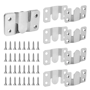 4 Pairs Stainless Steel Flush Mount Bracket, Interlocking Heavy Duty Photo Frame Hook, Interlocking Furniture Connector for Hanging Headboards Large Picture Display Wall Mount Hardware 4 Pairs Stainless Steel Flush Mount Bracket, Interlocking Heavy Duty Photo Frame Hook, Interlocking Furniture Connector for Hanging Headboards Large Picture Display Wall Mount Hardware