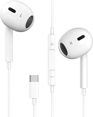 USB C Headphones, Type C Headphones Wired in Ear Earbuds with Mic & Volume Control Noise Cancelling for iPhone 15/16/17,iPad,Samsung Galaxy S25/S24/S23/S22/S21,Pixel 7/6,White USB C Headphones, Type C Headphones Wired in Ear Earbuds with Mic & Volume Control Noise Cancelling for iPhone 15/16/17,iPad,Samsung Galaxy S25/S24/S23/S22/S21,Pixel 7/6,White