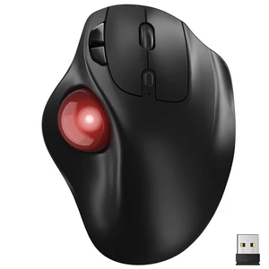 Ergonomic Wireless Trackball Mouse, Bluetooth & 2.4G, Red | Thumb-Controlled Multi-Device Mouse, 5 Adjustable DPI, Quiet, 2*AAA Batteries (Not included) Mice for PC/Laptop/Mac/Windows Ergonomic Wireless Trackball Mouse, Bluetooth & 2.4G, Red | Thumb-Controlled Multi-Device Mouse, 5 Adjustable DPI, Quiet, 2*AAA Batteries (Not included) Mice for PC/Laptop/Mac/Windows