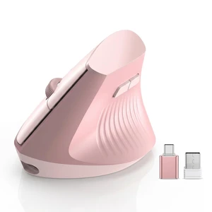 Ergonomic Wireless Vertical Mouse Pink, Bluetooth Mouse with BT5.0/4.0 & 2.4G+USB-C Adapter, Rechargeable Silent, 4 Adjustable DPI Levels, Multi-Device Computer for MacBook, Laptop, PC, Home Office Ergonomic Wireless Vertical Mouse Pink, Bluetooth Mouse with BT5.0/4.0 & 2.4G+USB-C Adapter, Rechargeable Silent, 4 Adjustable DPI Levels, Multi-Device Computer for MacBook, Laptop, PC, Home Office