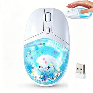 Wireless Bluetooth Mouse, Light Blue Aqua Water Glitter Liquid Sand Silent Mouse with Inner Printed Lamb, Portable for Laptop iPad PC Chromebook, Cute Holiday & Birthday Gift for Girls and Women Wireless Bluetooth Mouse, Light Blue Aqua Water Glitter Liquid Sand Silent Mouse with Inner Printed Lamb, Portable for Laptop iPad PC Chromebook, Cute Holiday & Birthday Gift for Girls and Women