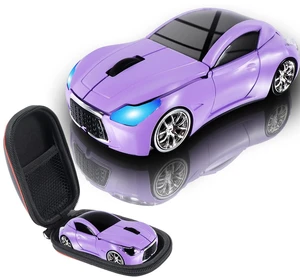 Wireless Mini Mouse with Case - Cute Sports Car Shape, Lightweight & Portable, 10m Range, Plug and Play (Purple) Wireless Mini Mouse with Case - Cute Sports Car Shape, Lightweight & Portable, 10m Range, Plug and Play (Purple)
