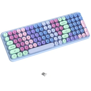 Colorful Wireless Bluetooth Keyboard (Rainbow Purple) | COVEVA Connect Up to 3 Devices Simultaneously, 2.4GHz and Dual Mode Bluetooth Keyboard for PC, Laptop, Windows, Mac Colorful Wireless Bluetooth Keyboard (Rainbow Purple) | COVEVA Connect Up to 3 Devices Simultaneously, 2.4GHz and Dual Mode Bluetooth Keyboard for PC, Laptop, Windows, Mac