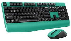 COE200 Wireless Bluetooth Keyboard and Mouse Combo with Wrist Rest | USB/Bluetooth multi-device switching, quiet clicks, full-size ergonomic set for PC, laptop, Mac, and MacBook, Black Green COE200 Wireless Bluetooth Keyboard and Mouse Combo with Wrist Rest | USB/Bluetooth multi-device switching, quiet clicks, full-size ergonomic set for PC, laptop, Mac, and MacBook, Black Green