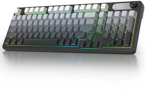 Wireless Creamy Keyboard, 98 Key Quiet Bluetooth Keyboard w/Number Pad | Silent Keyboard, BT/2.4G/USB, RGB Backlit, 4000mAh Rechargeable Key board, Knob, Side Printed Keycaps for Win/Mac (Grey) Wireless Creamy Keyboard, 98 Key Quiet Bluetooth Keyboard w/Number Pad | Silent Keyboard, BT/2.4G/USB, RGB Backlit, 4000mAh Rechargeable Key board, Knob, Side Printed Keycaps for Win/Mac (Grey)