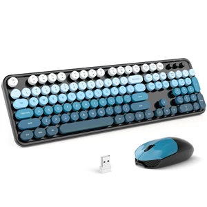Wireless Keyboard and Mouse Combo, Retro Full Size Typewriter Keyboard with Number Pad and Sport Car Mouse for PC Computer Desktop Laptop Windows (Black Blue) Wireless Keyboard and Mouse Combo, Retro Full Size Typewriter Keyboard with Number Pad and Sport Car Mouse for PC Computer Desktop Laptop Windows (Black Blue)