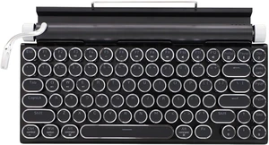 Typewriter Style Retro Mechanical Keyboard LED Backlight 83 Keys Bluetooth 5.0 Blue Axis, Suitable Desktop Computers/Laptops Mac/Mobile Punk Keys, Black, 12.8 x 6.6 x 1.6 inches Typewriter Style Retro Mechanical Keyboard LED Backlight 83 Keys Bluetooth 5.0 Blue Axis, Suitable Desktop Computers/Laptops Mac/Mobile Punk Keys, Black, 12.8 x 6.6 x 1.6 inches