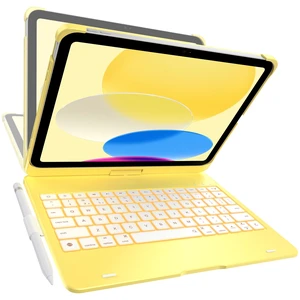 Flexbook Trackpad-Free Keyboard Case for iPad A16 11th/10th Gen | 360° Rotating, 11-Color Backlit Keys, Pencil Holder; Fits iPad A16 11 (2025) & 10th Gen 10.9 (2022), Yellow Flexbook Trackpad-Free Keyboard Case for iPad A16 11th/10th Gen | 360° Rotating, 11-Color Backlit Keys, Pencil Holder; Fits iPad A16 11 (2025) & 10th Gen 10.9 (2022), Yellow