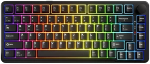 Ghost 75% Wireless Mechanical Keyboard | RGB Gaming Keyboard with Volume Knob | Tri-Mode 2.4GHz/Bluetooth/USB-C | Gasket Mounted | Hot Swappable Pre-Lubed Linear Switches | 4000mAh | Black Ghost 75% Wireless Mechanical Keyboard | RGB Gaming Keyboard with Volume Knob | Tri-Mode 2.4GHz/Bluetooth/USB-C | Gasket Mounted | Hot Swappable Pre-Lubed Linear Switches | 4000mAh | Black