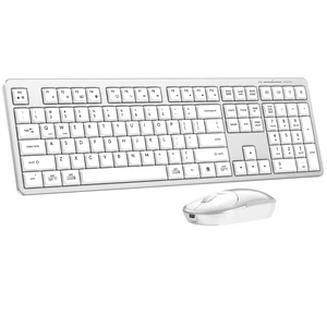 Wireless Bluetooth Keyboard and Mouse Combo, Ultra Slim Set for Mac/Windows | Bluetooth+2.4GHz USB Connect, Quiet, Rechargeable, Full-Size Keyboard, 3-Level DPI Mouse, for PC/Laptop/MacBook Wireless Bluetooth Keyboard and Mouse Combo, Ultra Slim Set for Mac/Windows | Bluetooth+2.4GHz USB Connect, Quiet, Rechargeable, Full-Size Keyboard, 3-Level DPI Mouse, for PC/Laptop/MacBook