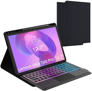 for Lenovo Idea Tab Pro 12.7 inch 2025 Keyboard Case with Trackpad Backlit | 3 Zone 7 Colors DIY RGB Backlit | Multi-Touch Trackpad | Detachable | Pen Holder | Rechargeable | TPU Protective Book Cover for Lenovo Idea Tab Pro 12.7 inch 2025 Keyboard Case with Trackpad Backlit | 3 Zone 7 Colors DIY RGB Backlit | Multi-Touch Trackpad | Detachable | Pen Holder | Rechargeable | TPU Protective Book Cover