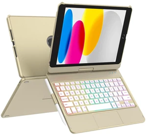 Case with Keyboard for iPad 10.2,Touch Trackpad Keyboard Case for iPad 9th Generation/8th/7th Gen, 10 Corlor Backlit - 360° Rotatable Protective Cover with Pencil Holder (Grey) Case with Keyboard for iPad 10.2,Touch Trackpad Keyboard Case for iPad 9th Generation/8th/7th Gen, 10 Corlor Backlit - 360° Rotatable Protective Cover with Pencil Holder (Grey)