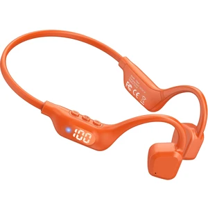 Bone Conduction Headphones, Open Ear Earbuds with Display Screen,Orange | Premium Sound, Dual Mic Call Clarity, Bluetooth 6.0, 14H Playtime, 26.5g Lightweight, IPX5 Waterproof for Running Cycling Gym Bone Conduction Headphones, Open Ear Earbuds with Display Screen,Orange | Premium Sound, Dual Mic Call Clarity, Bluetooth 6.0, 14H Playtime, 26.5g Lightweight, IPX5 Waterproof for Running Cycling Gym