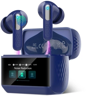 Wireless Earbuds, Touch Screen Case, ANC/ENC Noise Cancelling, 48H, Blue | Touch Screen Controls, 5 EQ Modes, Bluetooth 5.4, HiFi Stereo, Transparency Mode, IPX7 Waterproof, All-Day Comfor Wireless Earbuds, Touch Screen Case, ANC/ENC Noise Cancelling, 48H, Blue | Touch Screen Controls, 5 EQ Modes, Bluetooth 5.4, HiFi Stereo, Transparency Mode, IPX7 Waterproof, All-Day Comfor