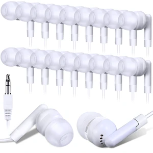 100 Pack Wired Earbuds Bulk for Classroom, 3.5MM No Mic, White | Student Headphones for School Library Laptop, Individually Bagged Earphones with Jack for Training and Group Learning 100 Pack Wired Earbuds Bulk for Classroom, 3.5MM No Mic, White | Student Headphones for School Library Laptop, Individually Bagged Earphones with Jack for Training and Group Learning