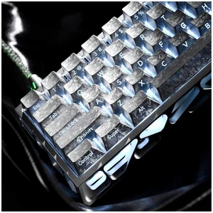 Sliver Shine Through Keycaps,Cherry Profile Forged Carbon Side Printed 119-Key Keycaps for MX Switch ANSI Keyboard Sliver Shine Through Keycaps,Cherry Profile Forged Carbon Side Printed 119-Key Keycaps for MX Switch ANSI Keyboard