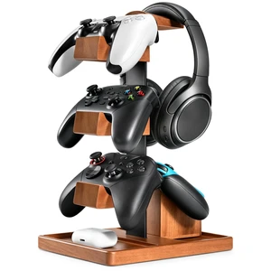 Solid Wood Metal 3-Tier Controller Stand with Headphone Holder for Desk | Gaming Controller Rack with Modular Storage Base, Fits PS5 Xbox PS4 Gamepad, Headset Stand for Husband Boyfriend Son Solid Wood Metal 3-Tier Controller Stand with Headphone Holder for Desk | Gaming Controller Rack with Modular Storage Base, Fits PS5 Xbox PS4 Gamepad, Headset Stand for Husband Boyfriend Son