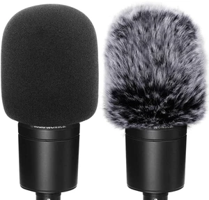 Windscreen Pop Filter Compatible with AT2020,Mic Foam Cover+Furry Windscreen Muff Wind Compatible with Audio Technica at2020 at2035 at2500 at2050 at4040,Chromlives Furry & Foam Microphone Cover 2Pack Windscreen Pop Filter Compatible with AT2020,Mic Foam Cover+Furry Windscreen Muff Wind Compatible with Audio Technica at2020 at2035 at2500 at2050 at4040,Chromlives Furry & Foam Microphone Cover 2Pack