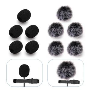 Microphone Cover Furry Windscreen & Foam Cover Set for Lavalier Lapel Microphone Microphone Cover Professional Lapel Headset Windscreen Foam Cover Set Microphone Cover Furry Windscreen & Foam Cover Set for Lavalier Lapel Microphone Microphone Cover Professional Lapel Headset Windscreen Foam Cover Set