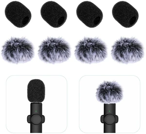 Microphone Cover, 8 PCS Mini Wireless Furry Mic Windscreen & Foam Cover Set Windproof Microphone Windscreen Wind Muff Foam Mic Covers for Lavalier Microphones, to Reduce Plosive Highlight the Vocals Microphone Cover, 8 PCS Mini Wireless Furry Mic Windscreen & Foam Cover Set Windproof Microphone Windscreen Wind Muff Foam Mic Covers for Lavalier Microphones, to Reduce Plosive Highlight the Vocals