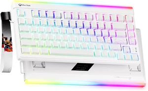 Vibekey75 Wireless Gaming Keyboard, 75-Key Tri-Mode RGB, Black | Bluetooth 5.0, 2.4G and USB-C connectivity, RGB light bar, side-printed membrane keycaps with mechanical feel White Vibekey75 Wireless Gaming Keyboard, 75-Key Tri-Mode RGB, Black | Bluetooth 5.0, 2.4G and USB-C connectivity, RGB light bar, side-printed membrane keycaps with mechanical feel White
