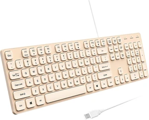USB Wired Keyboard for Window,Comfortable Quiet Chocolate Keys, Durable Ultra-Slim Wired Computer Keyboard(QWERTY) for PC, Windows 11/10/8/7/XP/Vista KB1430 Milk Tea USB Wired Keyboard for Window,Comfortable Quiet Chocolate Keys, Durable Ultra-Slim Wired Computer Keyboard(QWERTY) for PC, Windows 11/10/8/7/XP/Vista KB1430 Milk Tea