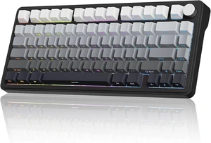 M75 Mechanical Keyboard,75% Gasket Hot Swappable,RGB Backlit,Side Printed PBT Keycaps,2.4Ghz/Bluetooth/USB-C Gaming Keyboards (Black and Pink) White and Black M75 Mechanical Keyboard,75% Gasket Hot Swappable,RGB Backlit,Side Printed PBT Keycaps,2.4Ghz/Bluetooth/USB-C Gaming Keyboards (Black and Pink) White and Black