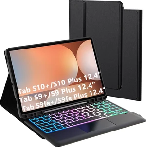 for Samsung Galaxy Tab S10 Lite/S10 FE/S9 FE/S9 10.9 Trackpad Keyboard Case | 7 Colors RGB Backlit, Smart Touchpad, Detachable Rechargeable, Pen Holder, TPU Protective Cover for Samsung Galaxy Tab S10 Lite/S10 FE/S9 FE/S9 10.9 Trackpad Keyboard Case | 7 Colors RGB Backlit, Smart Touchpad, Detachable Rechargeable, Pen Holder, TPU Protective Cover